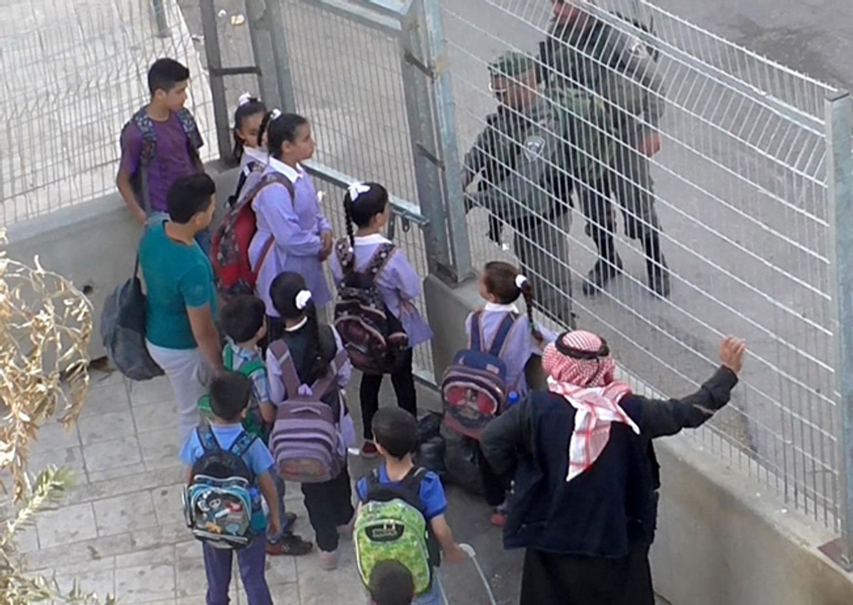 Checkpoint in Hebron located on a pedestrian street